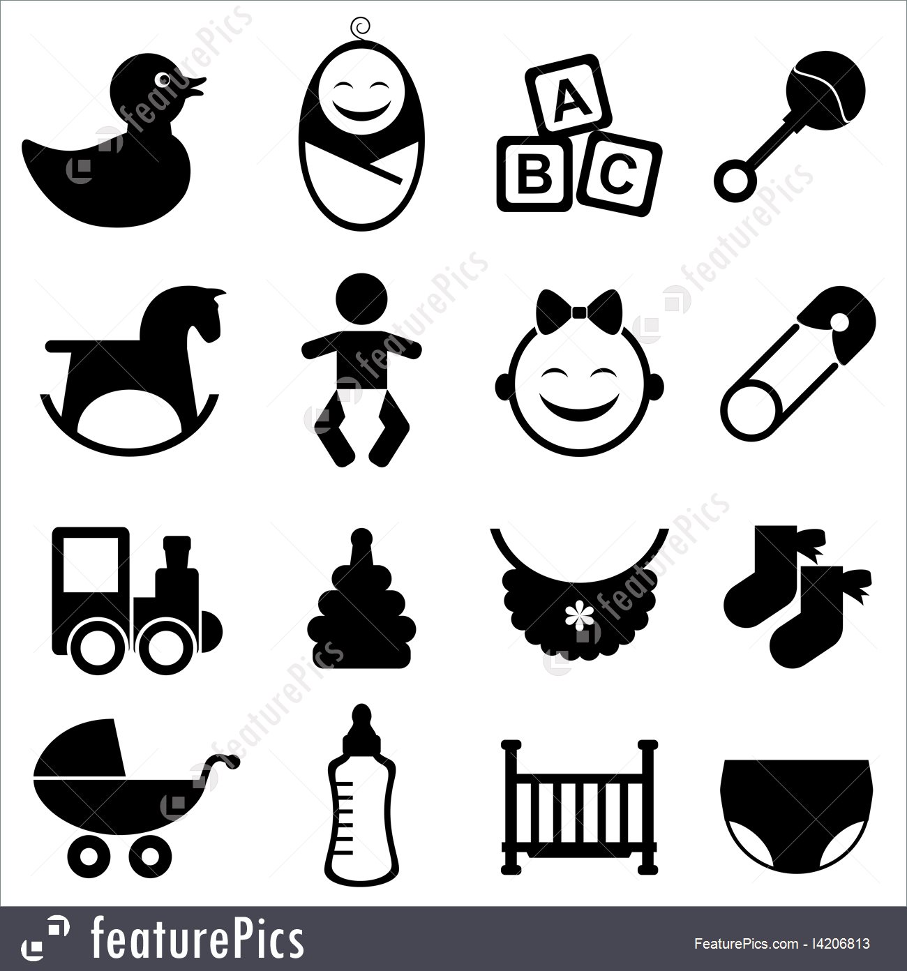 1300x1392 Emblems And Symbols Baby Icon Set