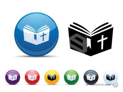 480x360 Open Bible Plastic Button Icon Staystock