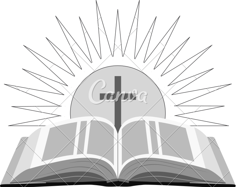 800x634 Open Bible With Sun And Cross Icon