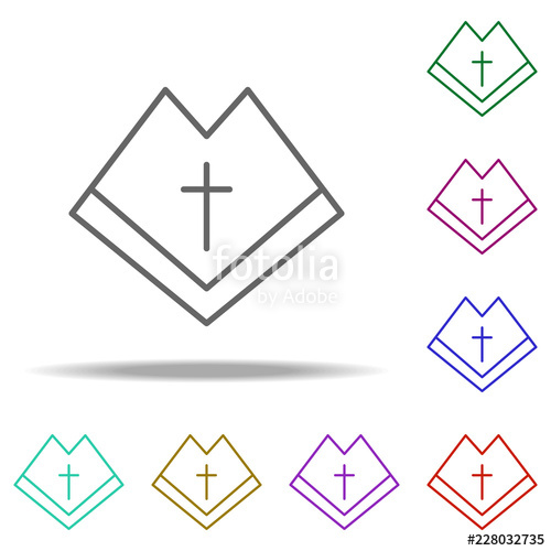 500x500 Open Bible Outline Icon Elements Of Religion In Multi Color Style