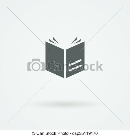 450x470 Simple Vector Open Book Icon Logo Pictogram Button