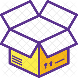256x256 Open Box Icon Of Colored Outline Style
