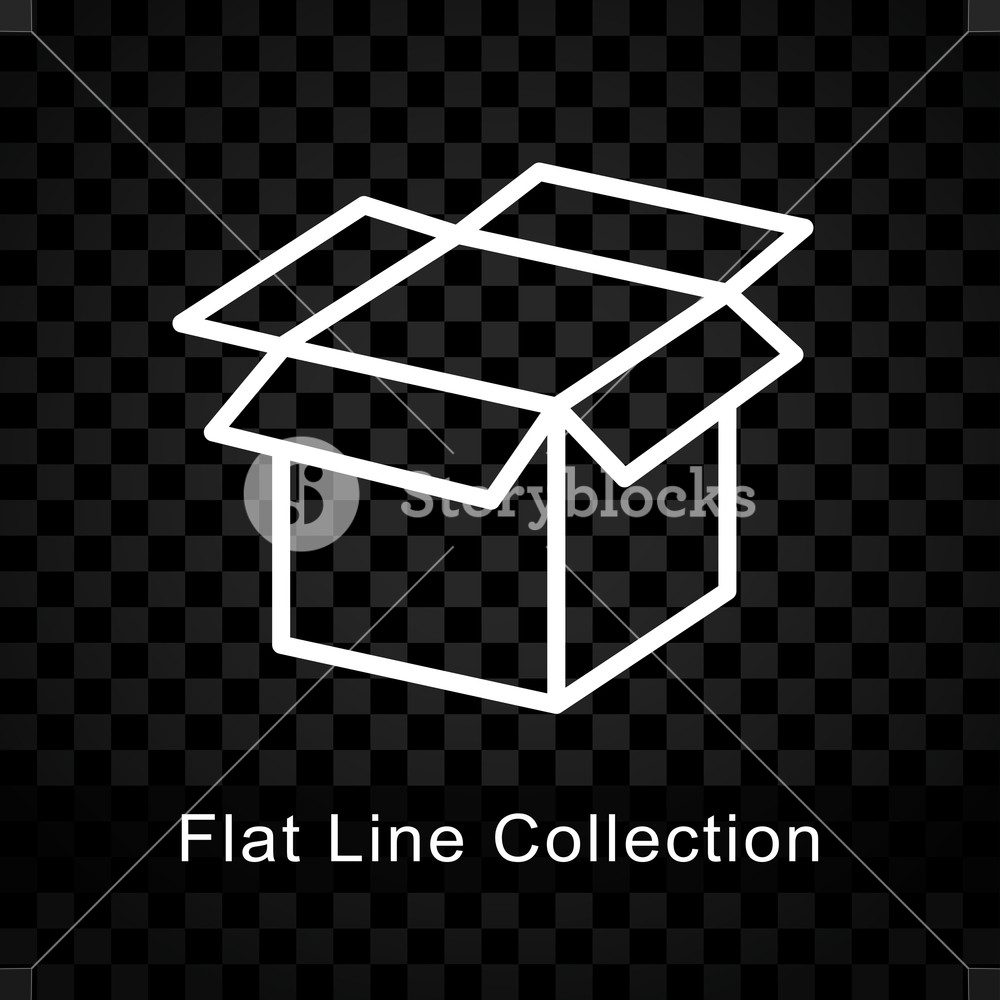 1000x1000 Illustration Of Open Box Icon On Checkered Background Royalty Free