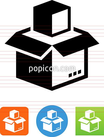 400x525 Vector Open Box With Content Icon