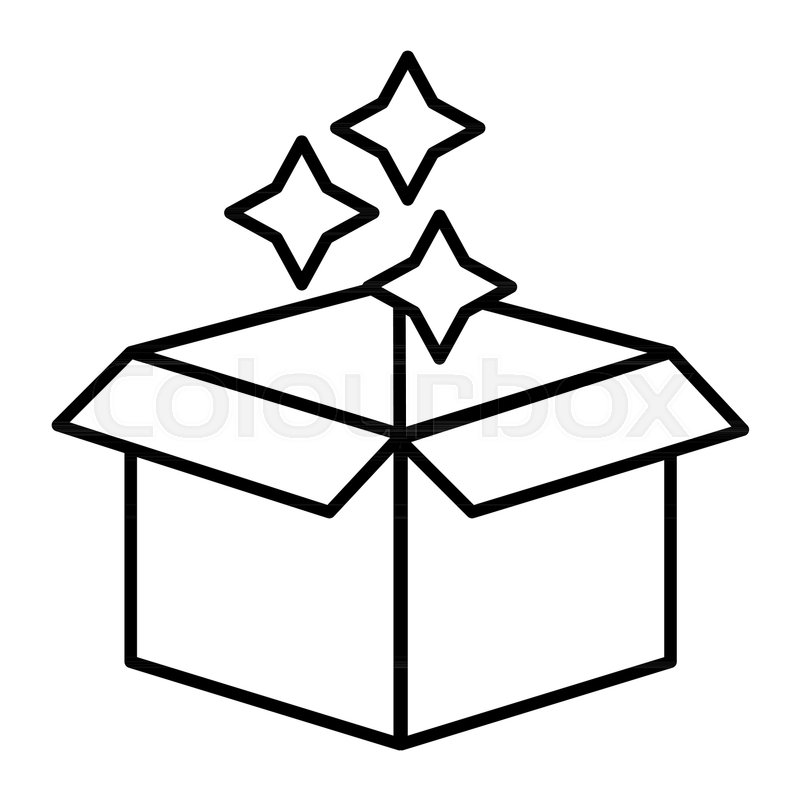 800x800 Magic Open Box Thin Line Icon Box Stock Vector Colourbox