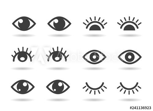 500x364 Eyes And Eyelashs Icons Open Ad Closed Human Eye Icon Set, Cute