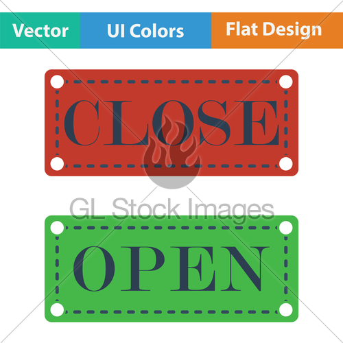 500x500 Shop Door Open And Closed Icon Gl Stock Images