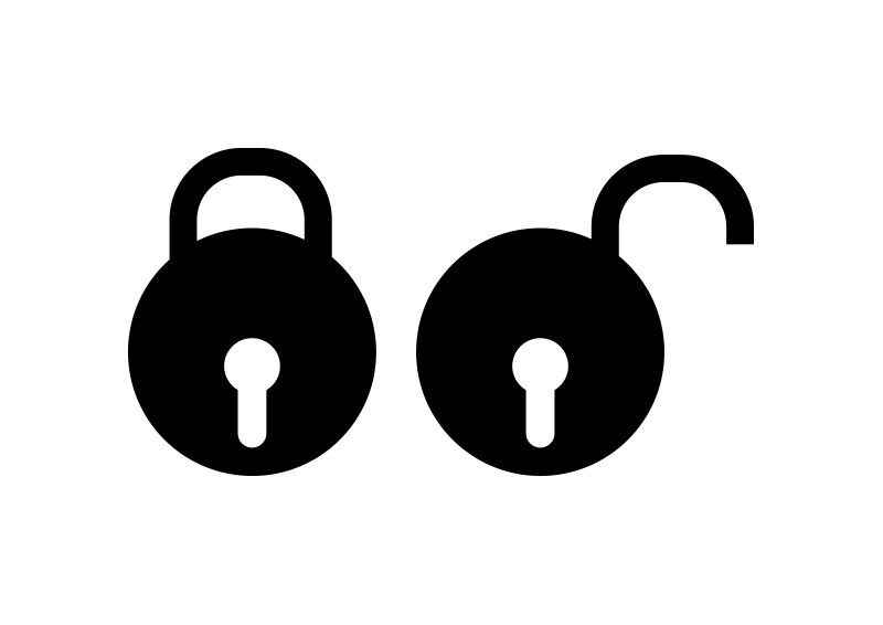 800x566 Simple Black Open And Closed Padlock Icons