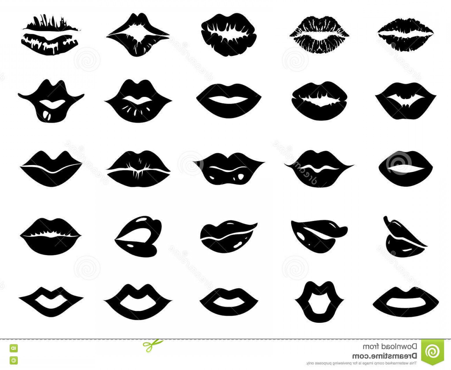 1560x1278 Stock Illustration Set Lips Icon Vector Mouth Silhouette Open