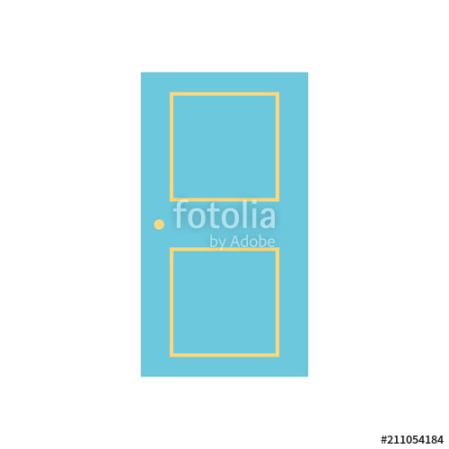 500x500 Door Icon In Style Fashionable Flat, Isolated On White Background