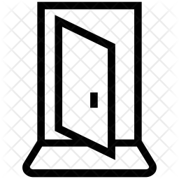 256x256 Open Door Icon Of Line Style