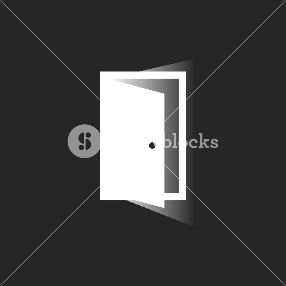 1000x1000 Open Door Icon In Trendy Flat Style Symbol For Website Design
