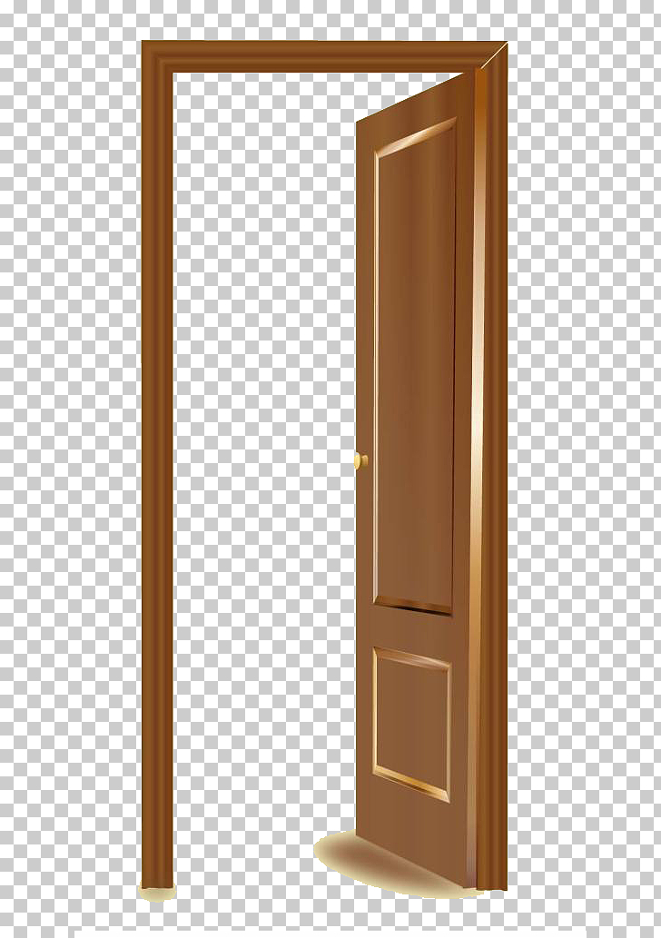 728x1033 Door Icon, A Wooden Door Open To The Inside, Brown Wooden Panel