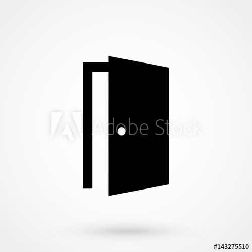500x500 Door Icon In Trendy Flat Style Isolated On Grey Background Open