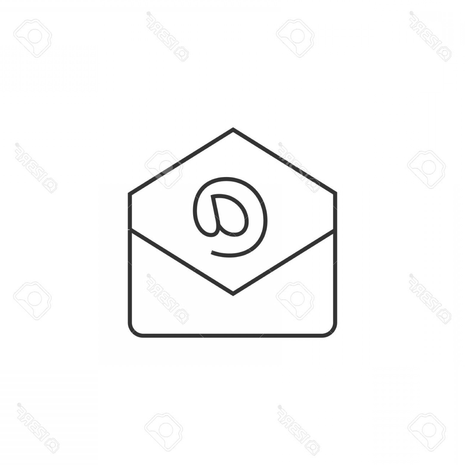 Photostock Vector Email Icon In Thin Outline Style Open Envelope 1560x1560 Photostock Vector Email Icon In Thin Outline Style Open Envelope
