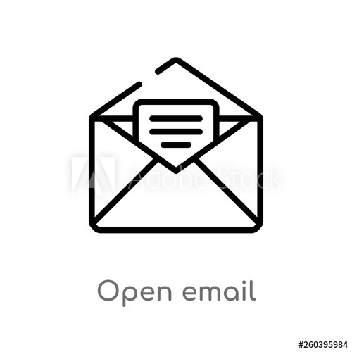 Outline Open Email Vector Icon Isolated Black Simple Line Element 500x500 Outline Open Email Vector Icon Isolated Black Simple Line Element