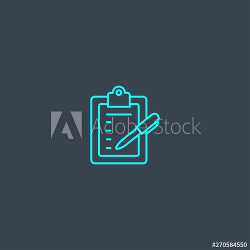 500x500 Open Enrollment Concept Blue Line Icon Simple Thin Element