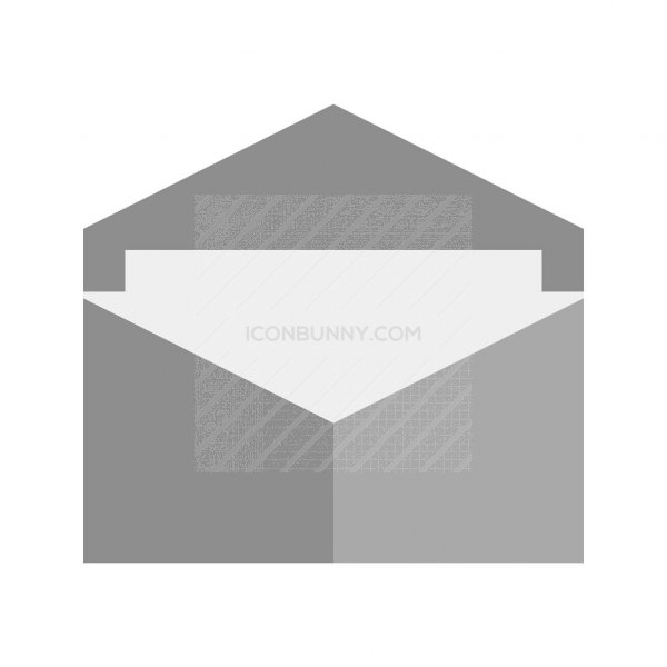 600x600 Open Envelope Greyscale Icon