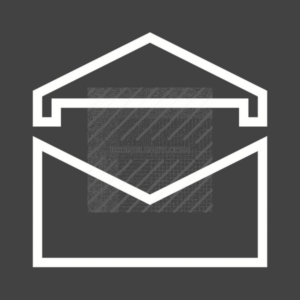 600x600 Open Envelope Line Inverted Icon