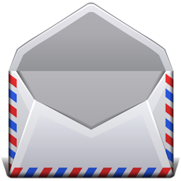 256x256 Open Red White And Blue Envelope Icon, Png Clipart Image