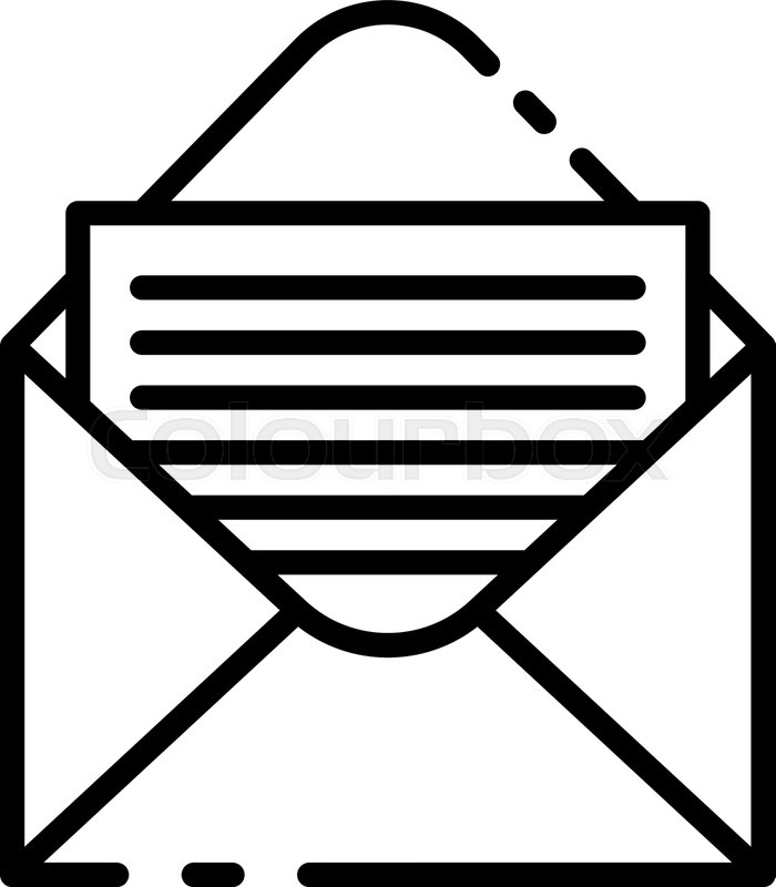 700x800 Open Envelope Icon Outline Open Stock Vector Colourbox