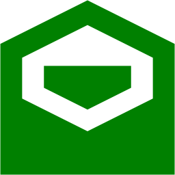 256x256 Green Envelope Open Icon
