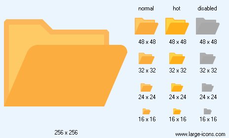464x280 Open Folder Icon Image Large Flat Icons