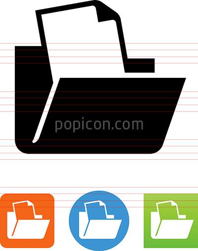 400x506 Open Folder With Paper Icon