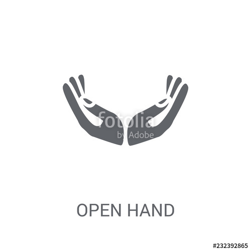 500x500 Open Hand Icon Trendy Open Hand Logo Concept On White Background