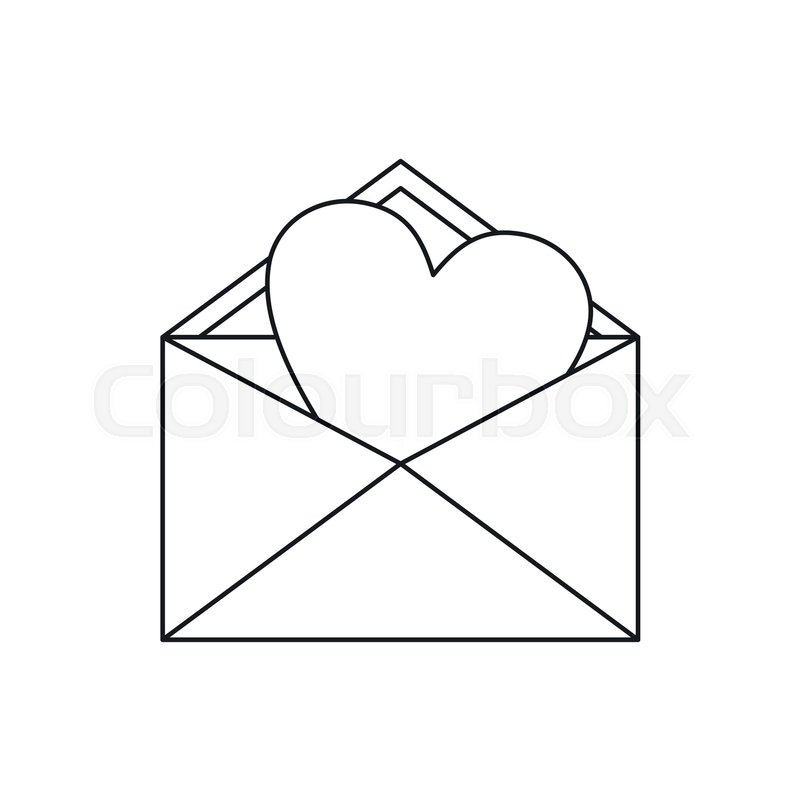 800x800 Open Envelope With Heart Icon In Stock Vector Colourbox