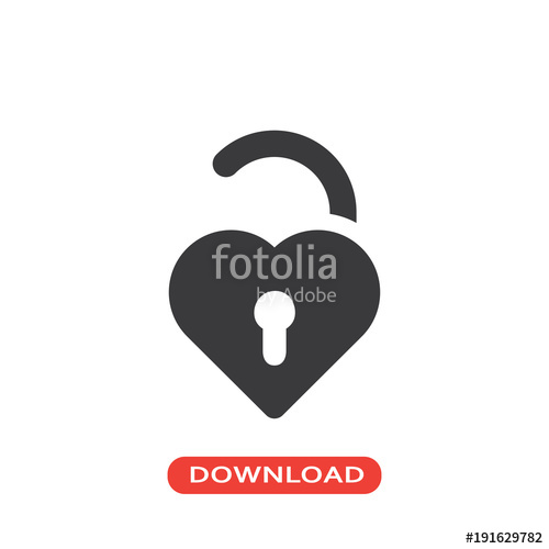 500x500 Open Heart Padlock Icon Stock Image And Royalty Free Vector