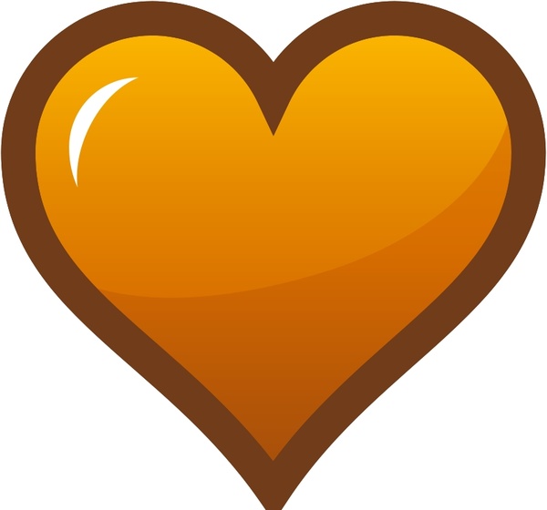 600x560 Orange Heart Icon Free Vector In Open Office Drawing