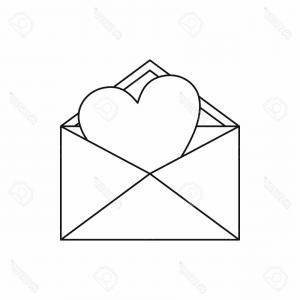 300x300 Stock Illustration Heart Open Lock Vector Icon Black White Love
