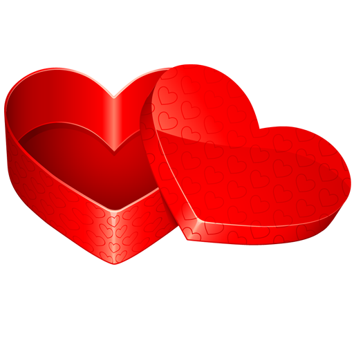 512x512 Open Heart Shaped Gift Box Icon Free Icons Download