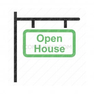 300x300 Open House Sign Flat Shadowed Icon
