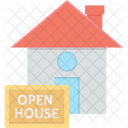 256x256 Open House Icon Of Flat Style