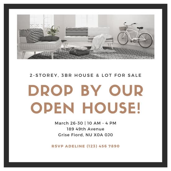 550x550 Minimalist Icon Open House Invitation