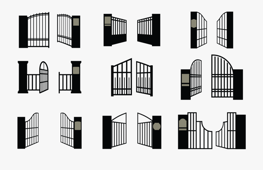 920x597 Open Gate Icons Vector