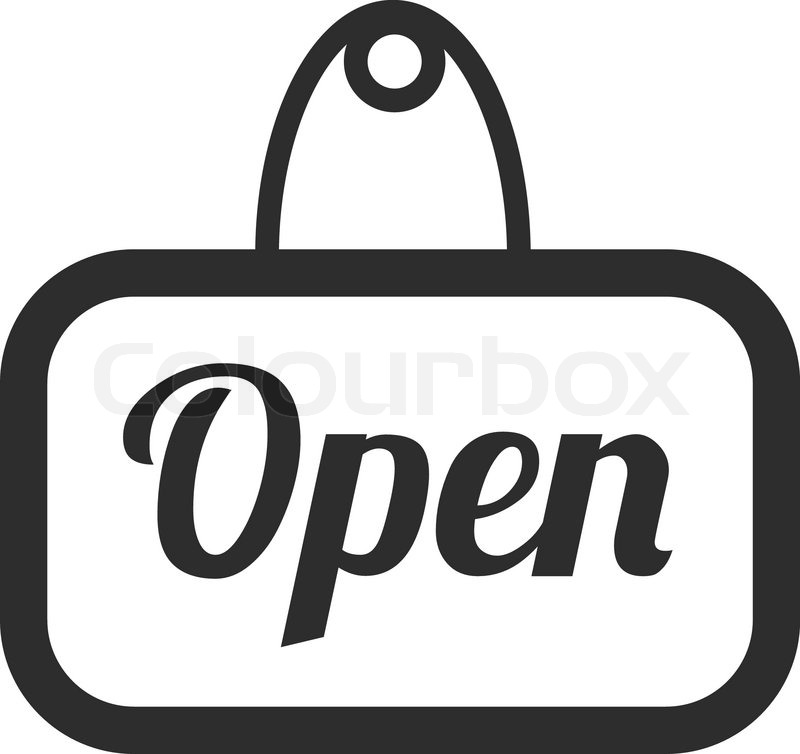 800x754 Vector Open Sign Black Icon Stock Vector Colourbox