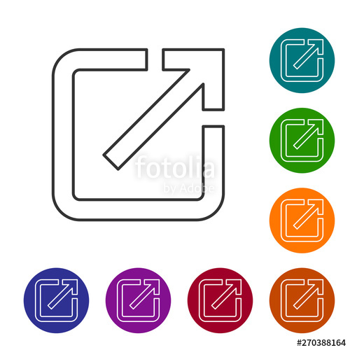 500x500 Grey Open In New Window Line Icon Isolated On White Background