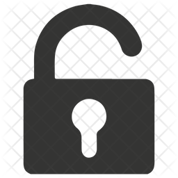 256x256 Open Lock Icon Of Glyph Style