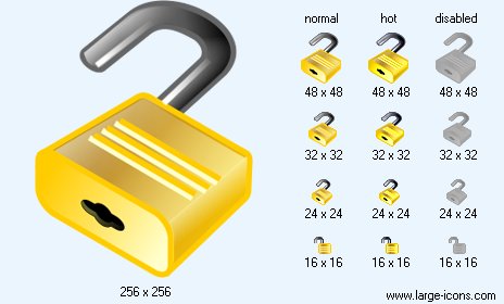 464x280 Open Lock Icon Large Money Icons