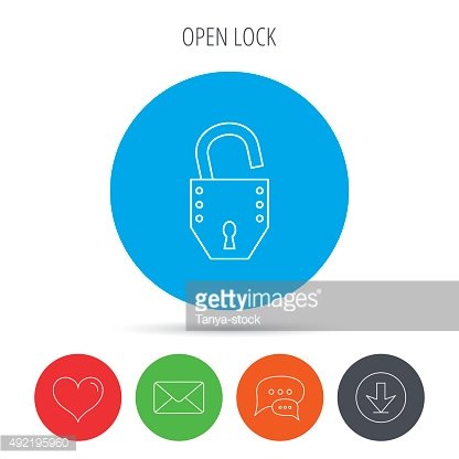 416x416 Open Lock Padlock Or Protection Premium Clipart
