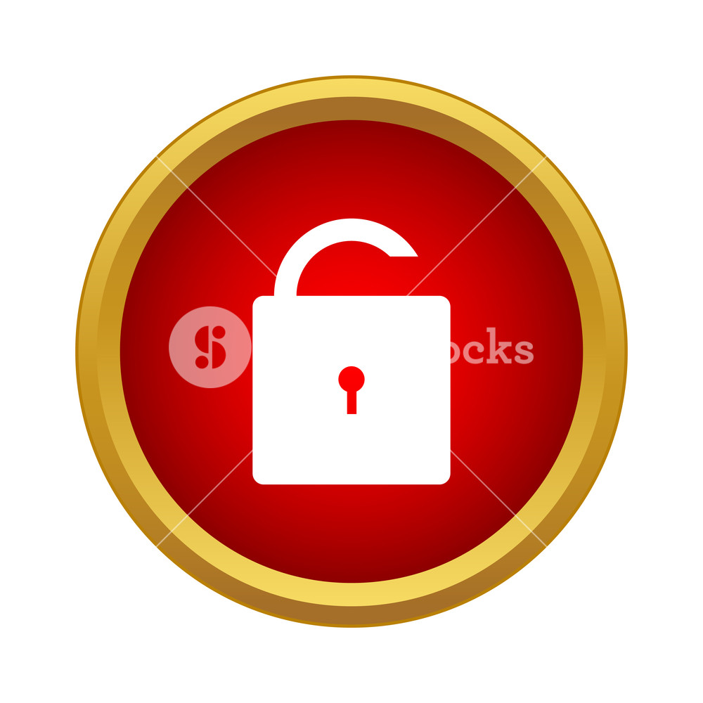 1000x1000 Open Lock Icon In Simple Style Siolated On White Background