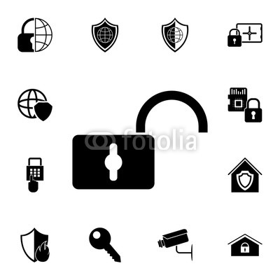 400x400 Open Lock Icon Set Of Cybersecurity Icons Signs, Outline Symbols