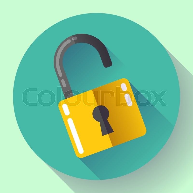 800x800 Vector Open Lock Icon With Long Stock Vector Colourbox