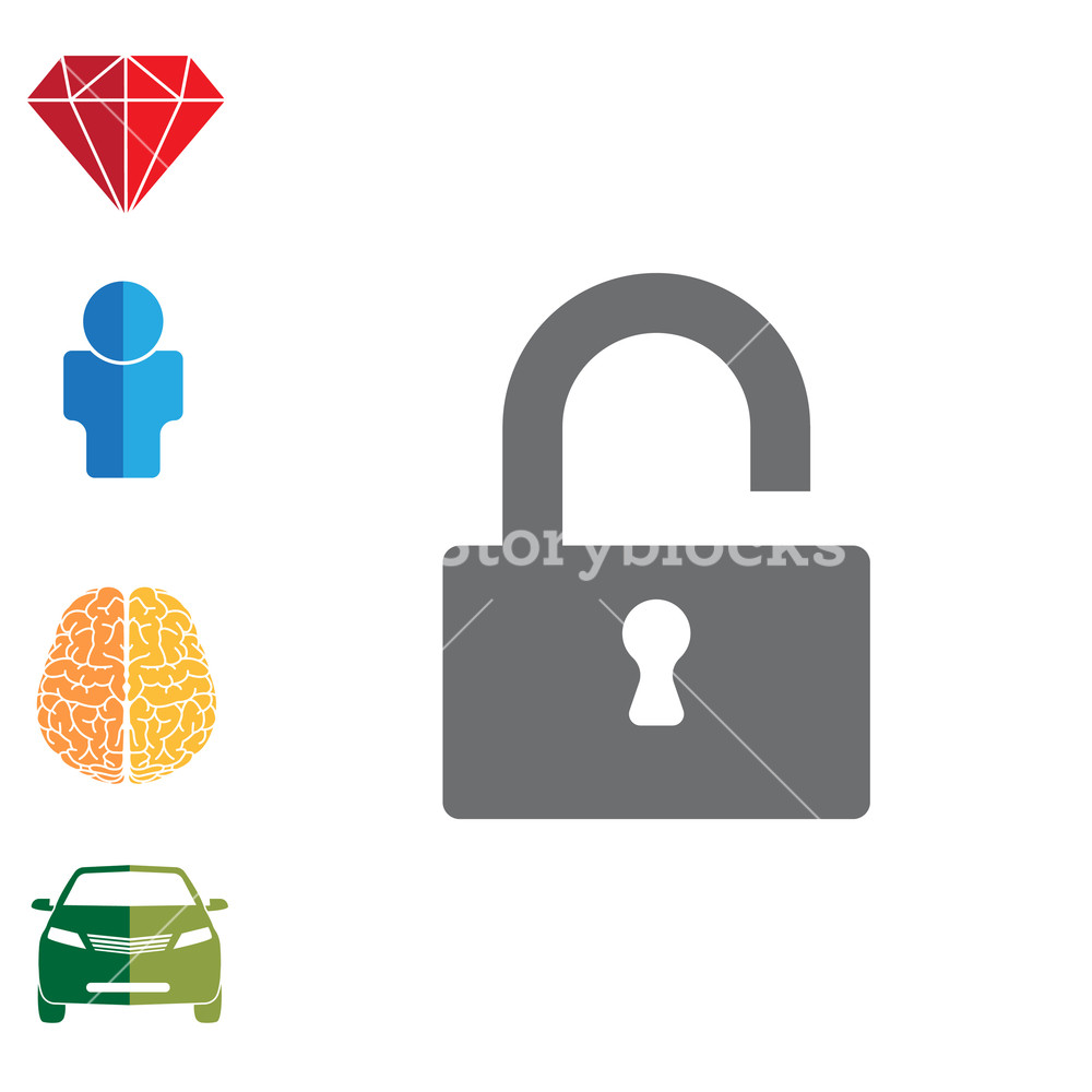 1000x1000 Open Lock Icon, Vector Illustration Royalty Free Stock Image