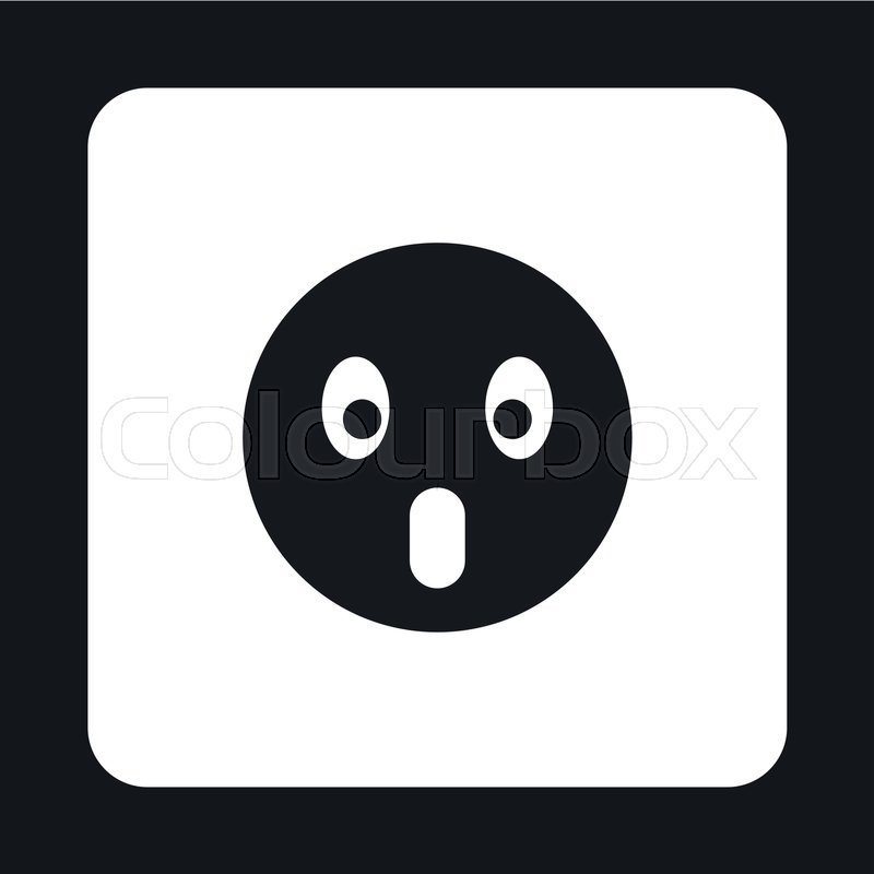 800x800 Frightened Emoticon With Open Mouth Stock Vector Colourbox