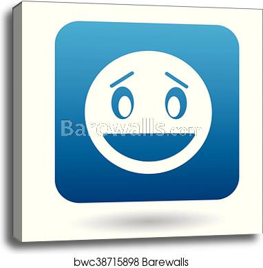 382x390 Surprised Emoticon With Open Mouth Icon, Canvas Print Barewalls