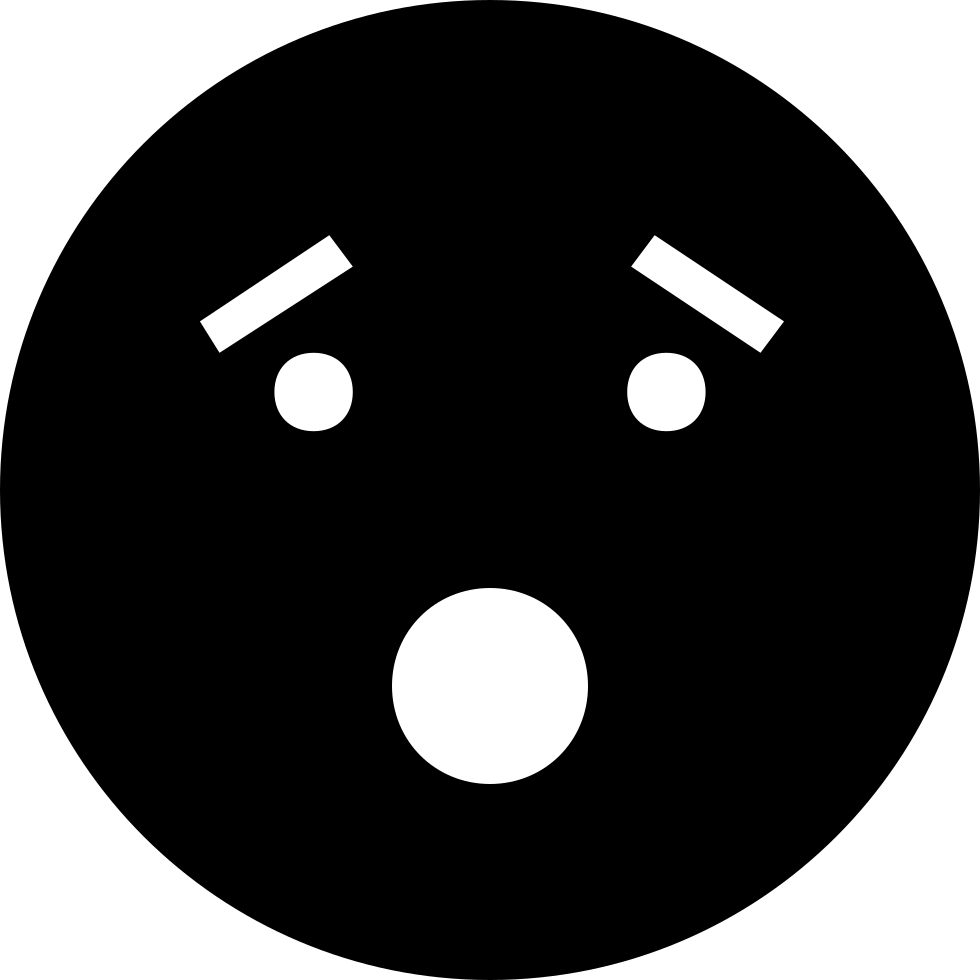 980x980 Emoticon Face With Open Mouth Solid Black Interface Symbol Png